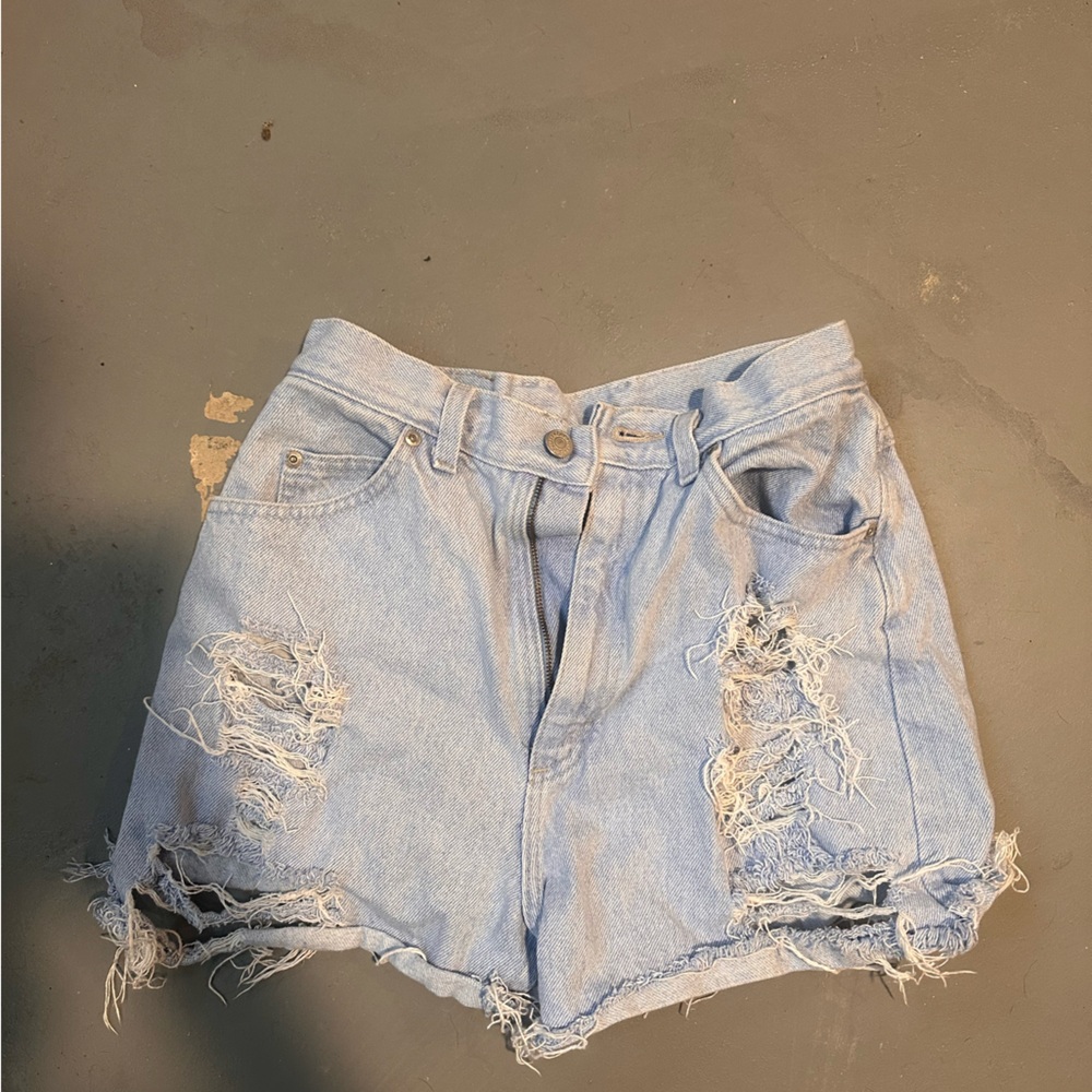 Vintage Lee Light Blue Distressed Jean Shorts